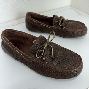 Ugg Chester Men’s 11 Brown Woven Leather Driving Loafers Shoes casual comfort